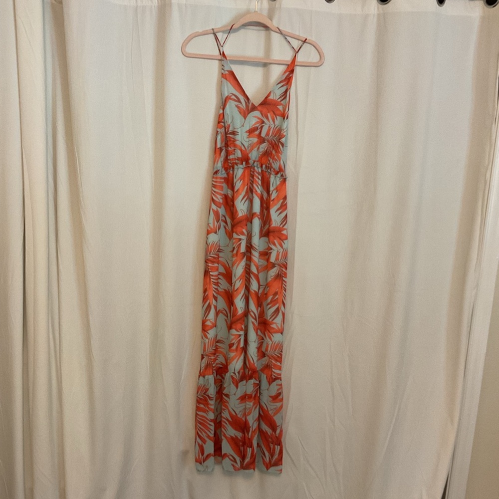 Tropical Print Maxi Dress